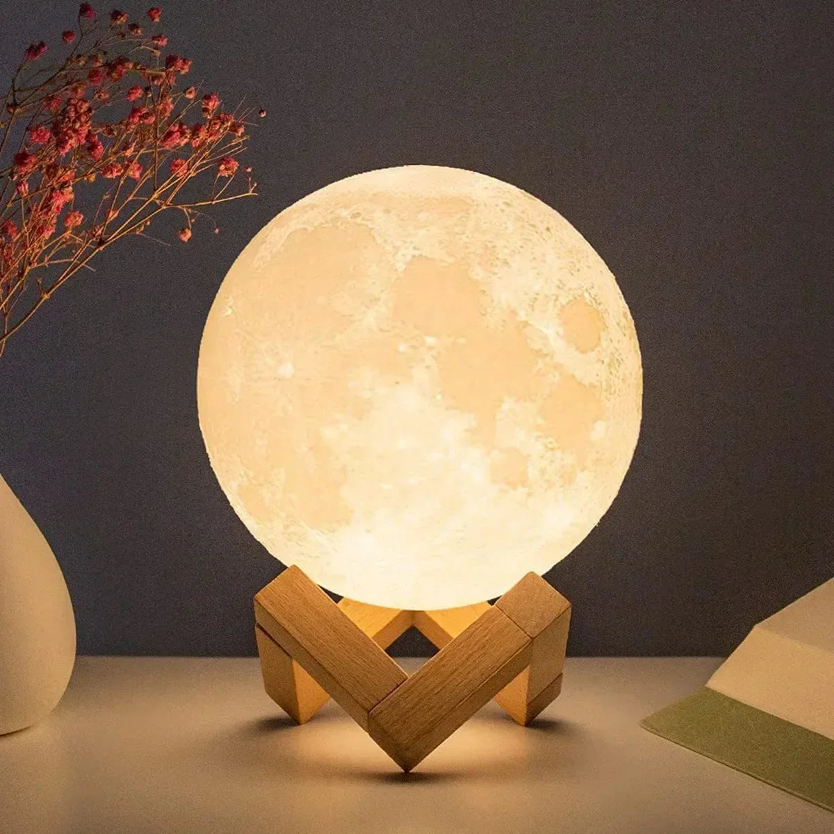 Cute mini Moon Light, Book Night Lamp Bedroom Decoration Indoor Lighting Gift