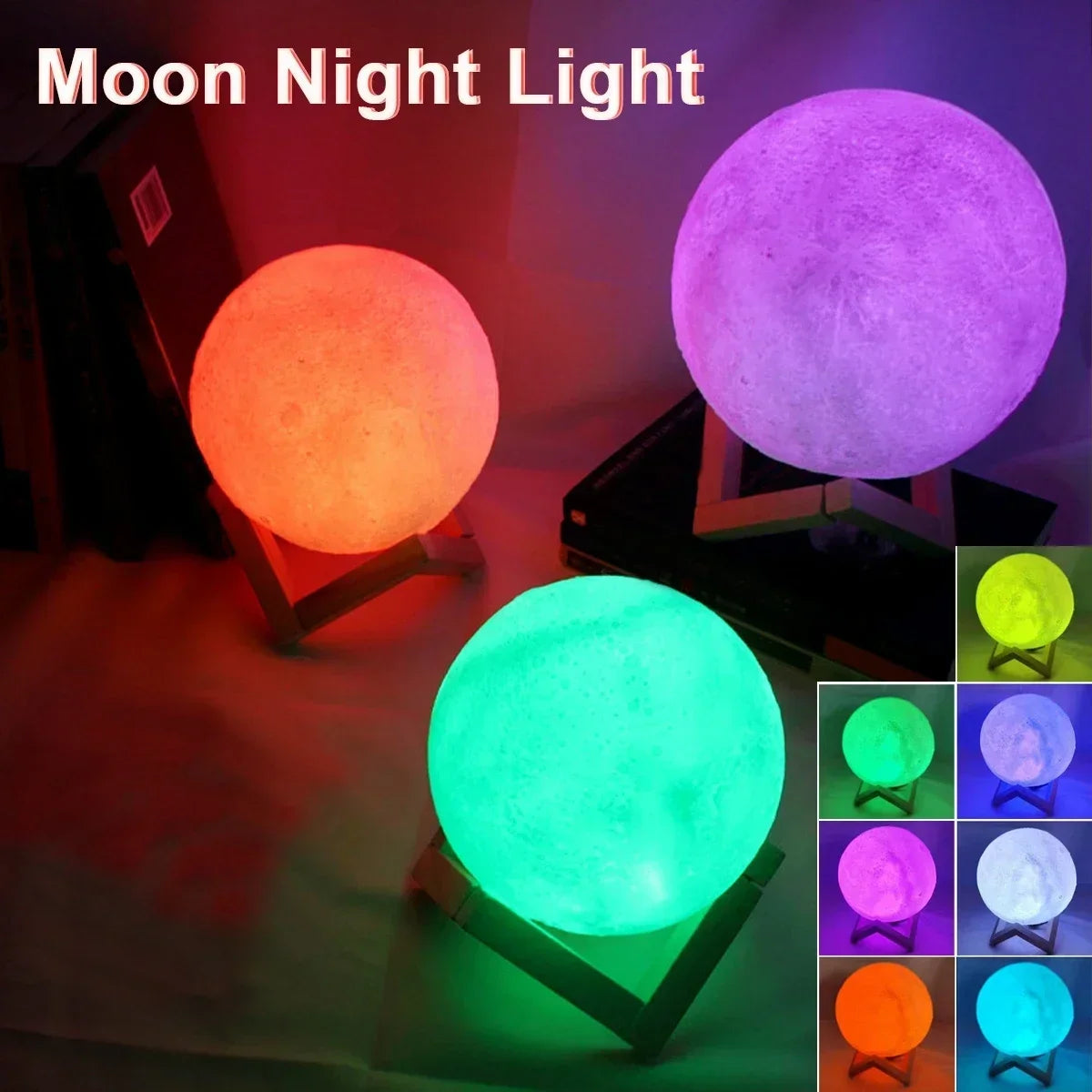 Cute mini Moon Light, Book Night Lamp Bedroom Decoration Indoor Lighting Gift